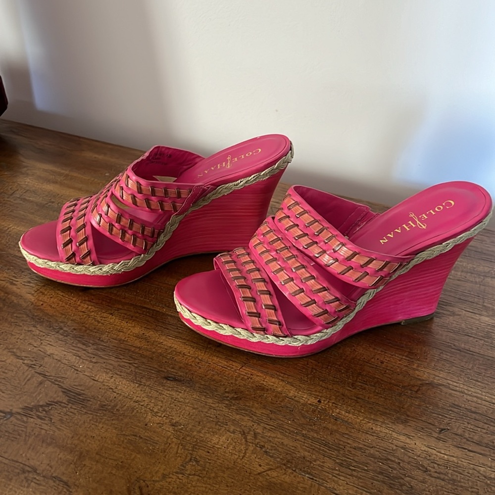 Cole Haan pink wedge sandals